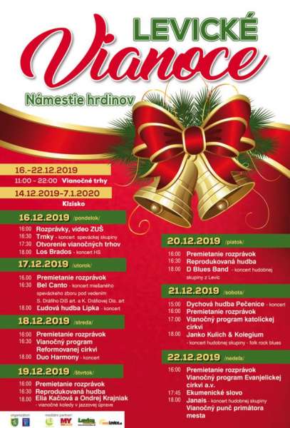 Levické Vianoce - Vianočné trhy 2019 budú od 16. do 22. decembra