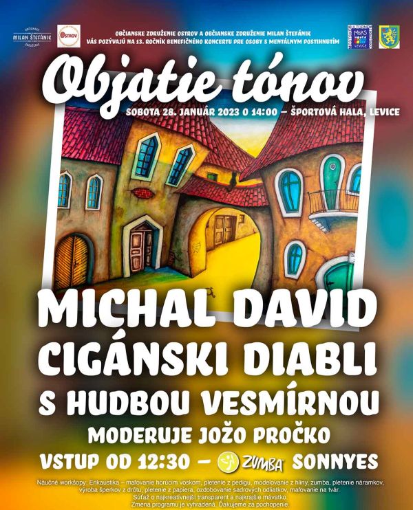 Benefičný koncert roztancujú Michal David, Cigánsky diabli a S Hudbou Vesmírnou