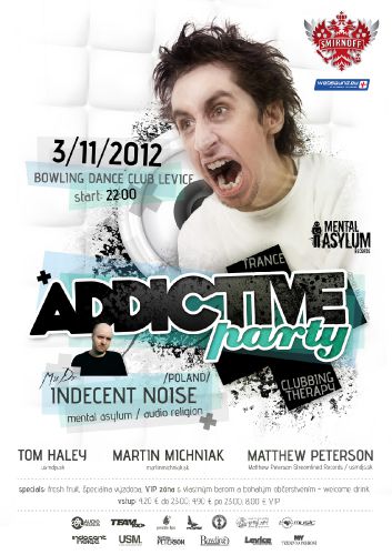 Súťaž o 2 vstupenky na Addictive party: Clubbing Therapy, 3.11.2012, Bowling Dance Club Levice