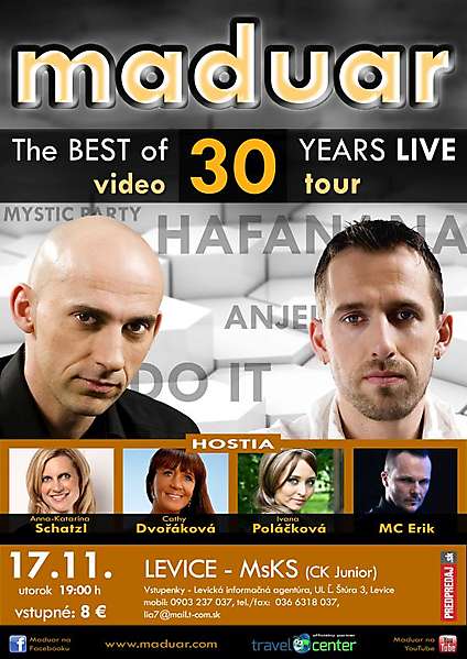 MADUAR - jedna z najúspešnejších kapiel česko-slovenskej hudobnej scény 90. rokov v Leviciach! + súťaž