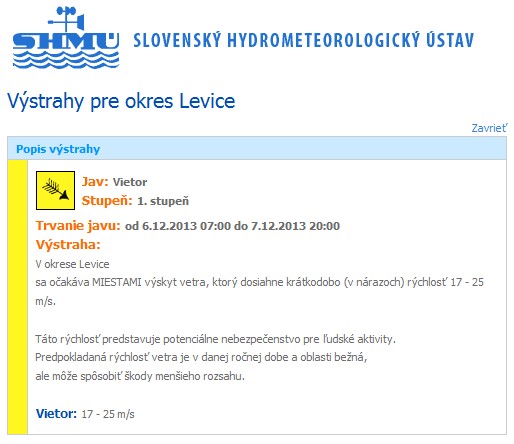 Okolím Levíc sa v noci prehnal silný vietor so snežením a dažďom