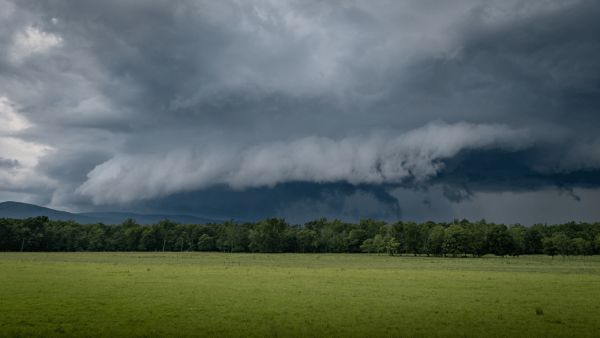 Po extrémne horúcom dni večer dorazí veterná smršť ešte pred búrkami, takzvaný Gust front Po extrémne horúcom dni večer dorazí veterná smršť ešte pred búrkami, takzvaný Gust front