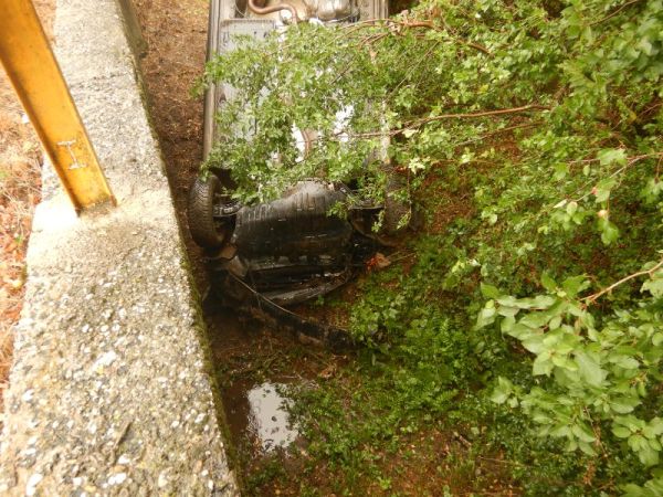 Medzi Sazdicami a Demandicami zišlo z cesty osobné vozidlo a prevrátilo sa na strechu