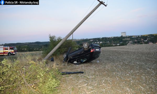 Medzi obcami Bátovce a Drženice časť Kmeťovce jazdil s 2,65 promile, s vozidlom narazil do svahu priekopy a betónového stĺpu