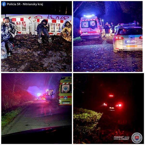 Policajti zo Želiezoviec prenasledovali vozidlo s migrantmi, skončilo v rieke Hron