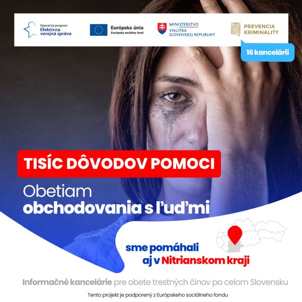 Tisíc dôvodov pomoci v každom kraji na Slovensku, informačná kancelária pre obete trestných činov je aj v Leviciach