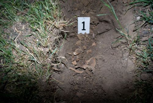 V záhrade pri dome našli ľudskú kostru, Starý Tekov, 31.5.2012
