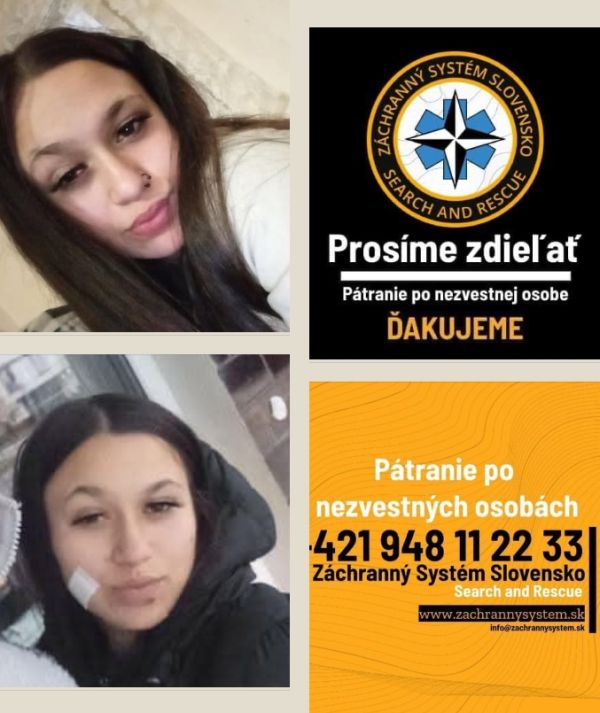 Pátranie po nezvestnej 14-ročnej Kristíne Kováčovej zo Šiah Pátranie po nezvestnej 14-ročnej Kristíne Kováčovej zo Šiah