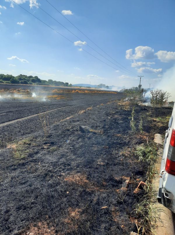 Za Levicami horelo pole, okoloidúci natočili hrôzostrašné zábery ničivého živla