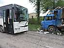 Medzi Bohunicami a Pukancom sa zrazil autobus s Aviou, 10.4.2014